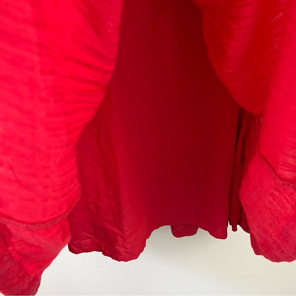 Free People Birds Of A Feather Embroidered Red and Pink Sleeveless Midi Dress - Picture 15 of 16